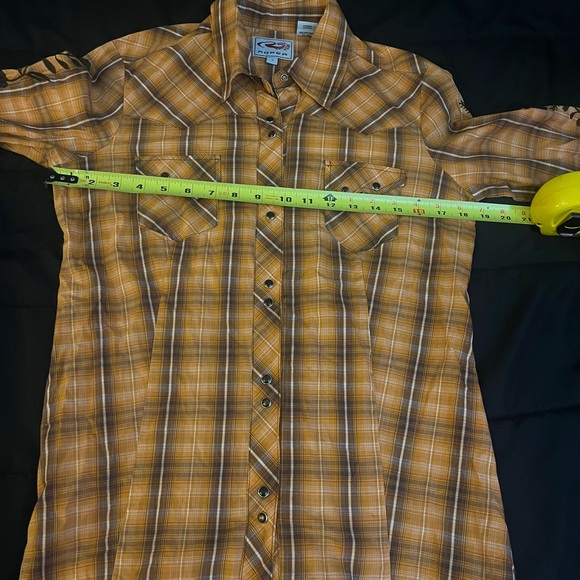 Roper Orange Plaid Western Shirt - Picture 10 of 15